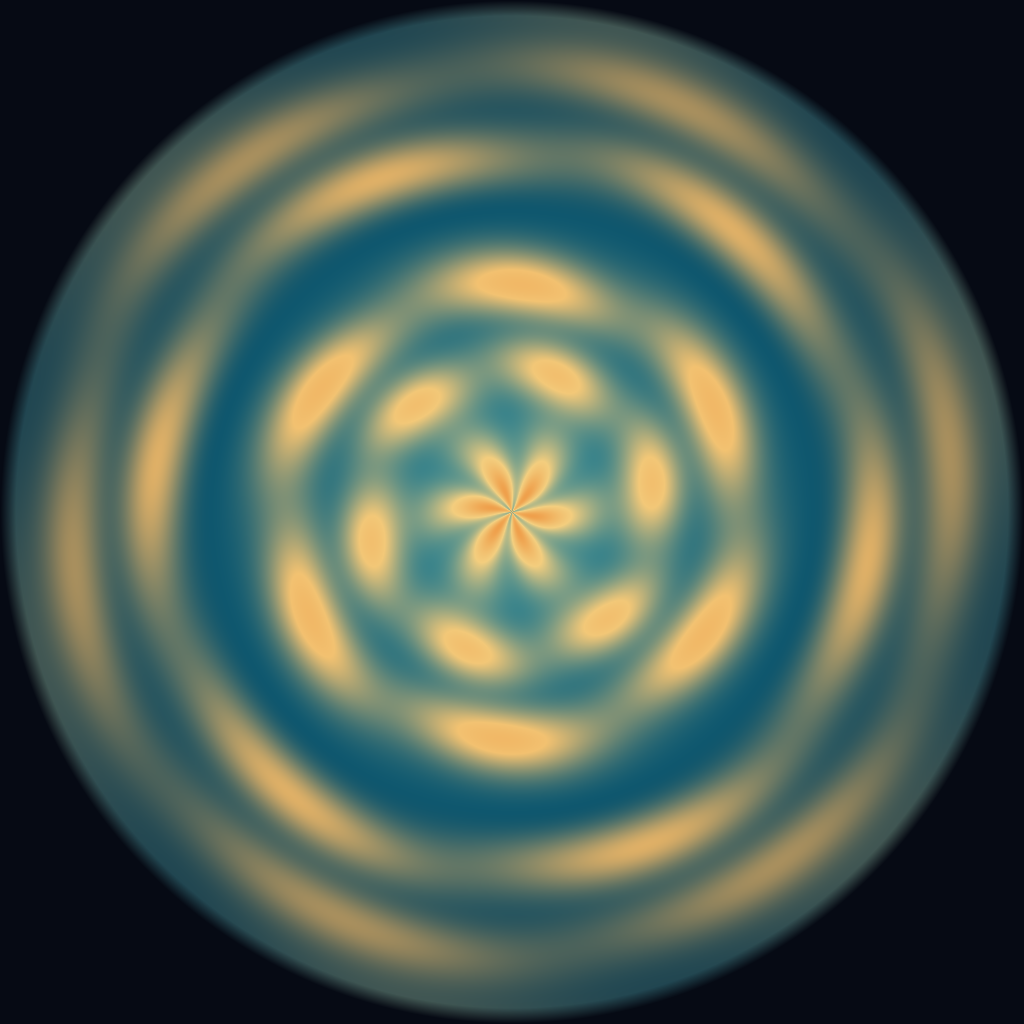 Concentric oscillator rings in domemaster format