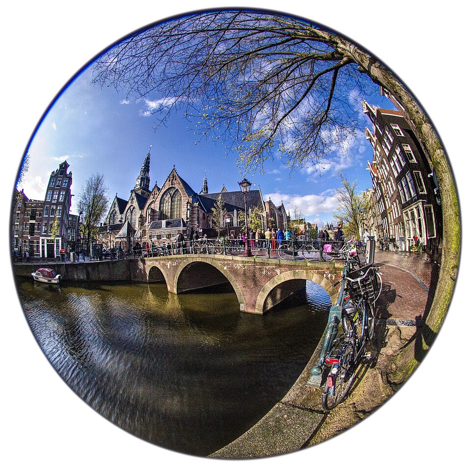 Circular fisheye photograph showing extreme wide-angle distortion